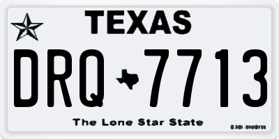 TX license plate DRQ7713