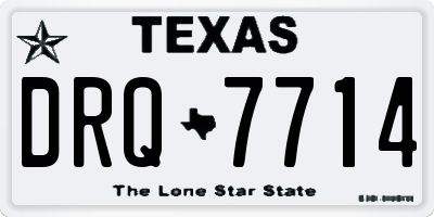 TX license plate DRQ7714