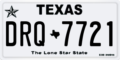 TX license plate DRQ7721