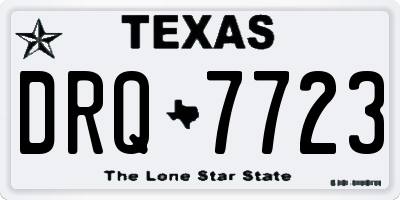 TX license plate DRQ7723
