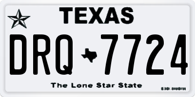 TX license plate DRQ7724