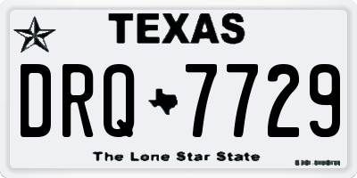 TX license plate DRQ7729