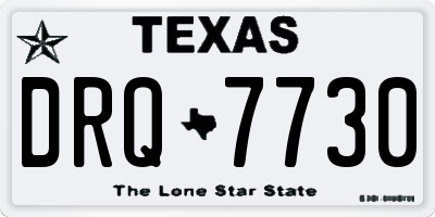 TX license plate DRQ7730