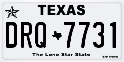 TX license plate DRQ7731