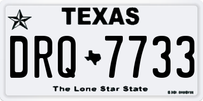 TX license plate DRQ7733