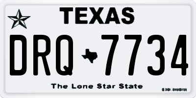 TX license plate DRQ7734