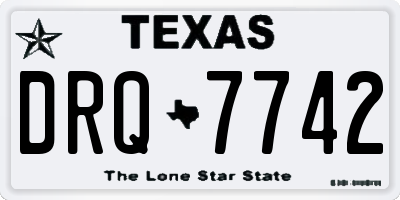 TX license plate DRQ7742