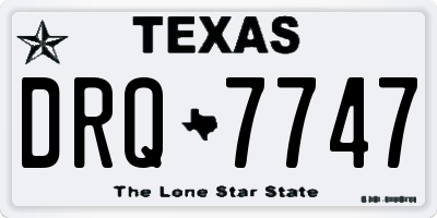 TX license plate DRQ7747