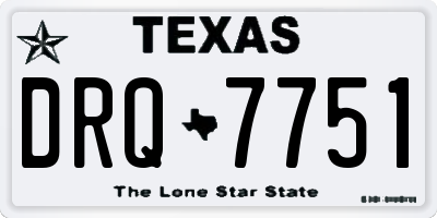 TX license plate DRQ7751