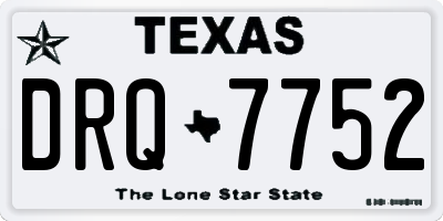 TX license plate DRQ7752
