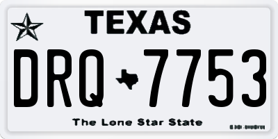 TX license plate DRQ7753
