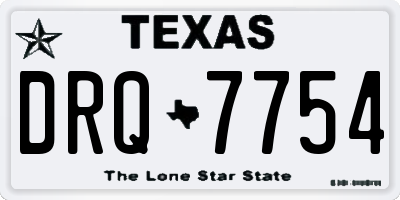 TX license plate DRQ7754