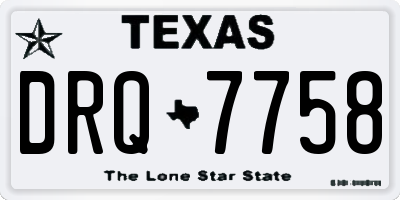 TX license plate DRQ7758