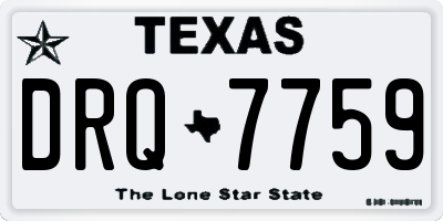 TX license plate DRQ7759