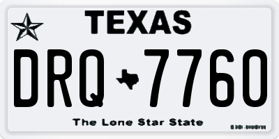 TX license plate DRQ7760