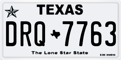 TX license plate DRQ7763
