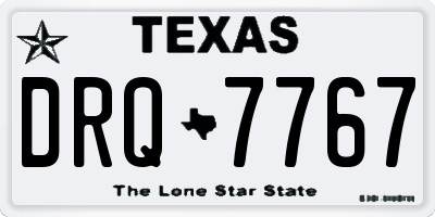TX license plate DRQ7767