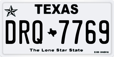 TX license plate DRQ7769
