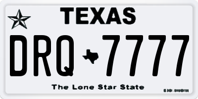 TX license plate DRQ7777