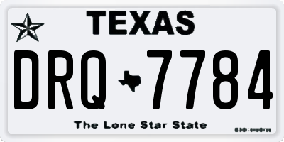 TX license plate DRQ7784