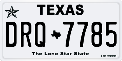 TX license plate DRQ7785