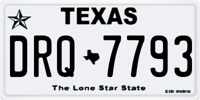 TX license plate DRQ7793