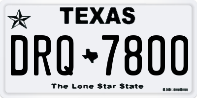 TX license plate DRQ7800