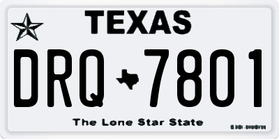 TX license plate DRQ7801