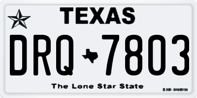 TX license plate DRQ7803