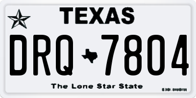 TX license plate DRQ7804