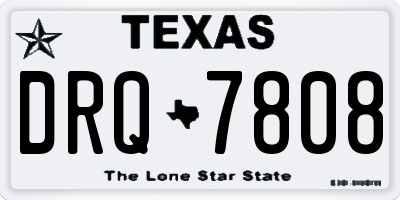 TX license plate DRQ7808