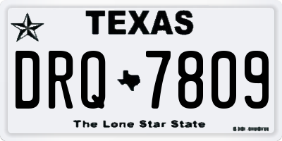 TX license plate DRQ7809