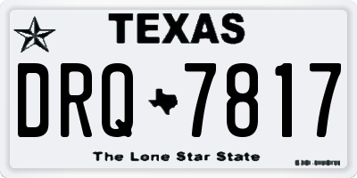 TX license plate DRQ7817