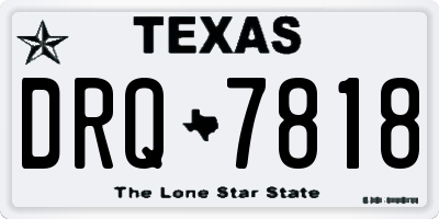 TX license plate DRQ7818