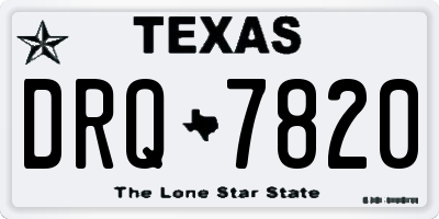 TX license plate DRQ7820