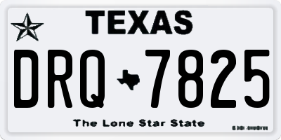 TX license plate DRQ7825