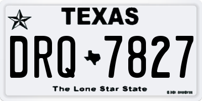 TX license plate DRQ7827