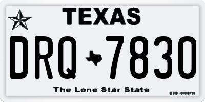 TX license plate DRQ7830