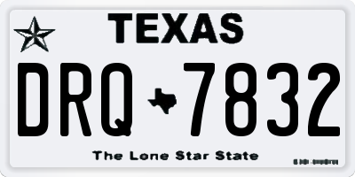 TX license plate DRQ7832