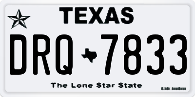 TX license plate DRQ7833