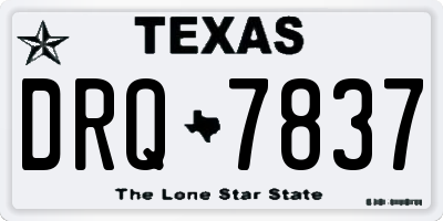 TX license plate DRQ7837