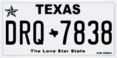 TX license plate DRQ7838