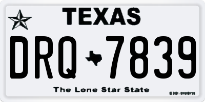 TX license plate DRQ7839