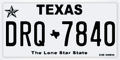 TX license plate DRQ7840
