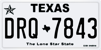 TX license plate DRQ7843