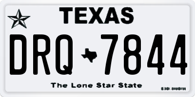 TX license plate DRQ7844
