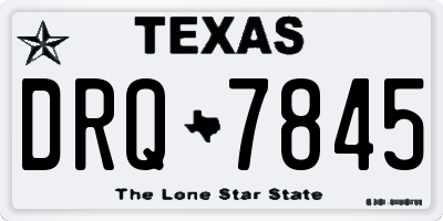 TX license plate DRQ7845