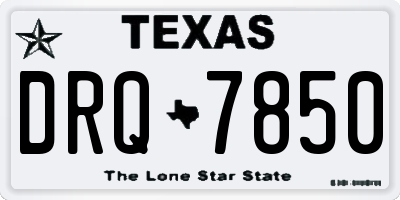 TX license plate DRQ7850