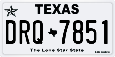 TX license plate DRQ7851