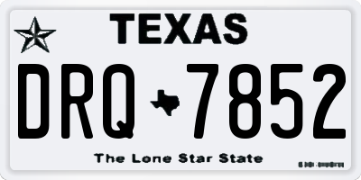 TX license plate DRQ7852